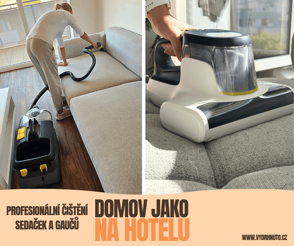Domov jako na hotelu. Profesionální čištění sedačky.